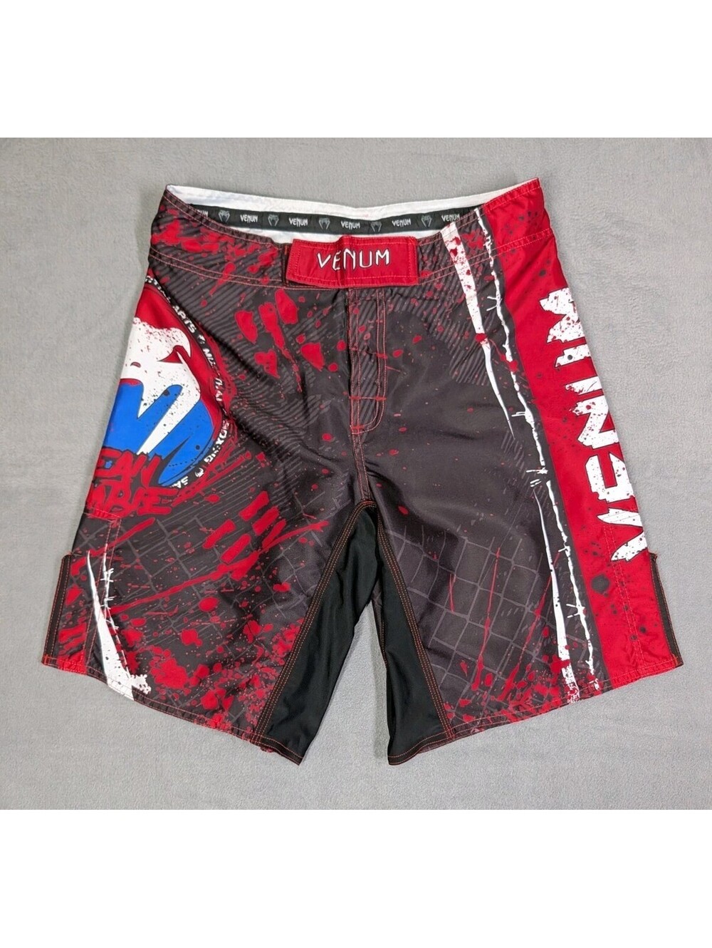 Venum Mens 33 M Red Black Korean Zombie UFC 163 Fight Shorts Training Kickboxing